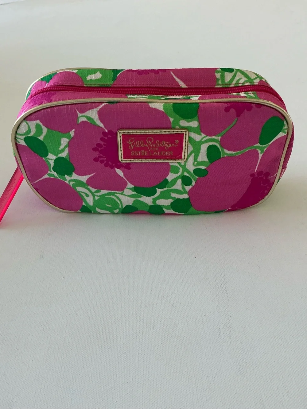 Lilly Pulitzer for Estée Lauder Pink Floral Cosmetic Makeup Travel Bag